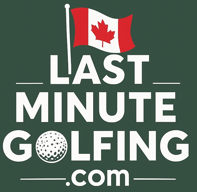 Last Minute Golfing logo with Canadian flag